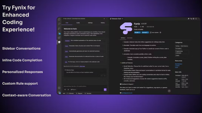 Fynix – AI编程代码助手，具备上下文感知自动补全代码
