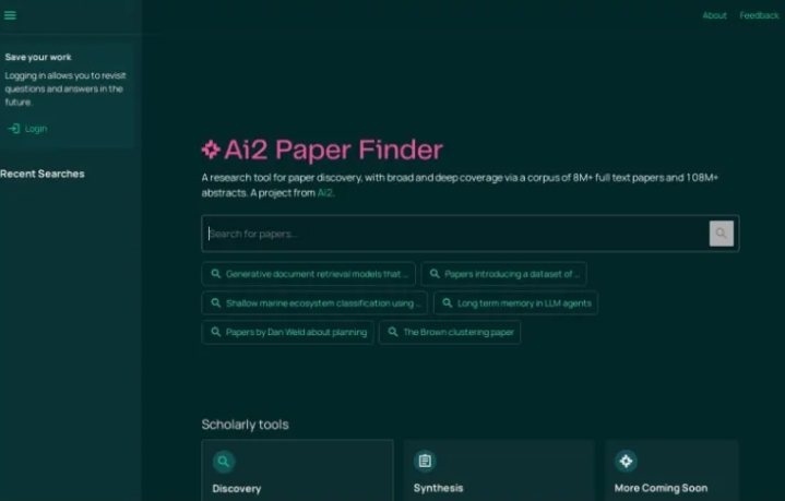 Ai2 PaperFinder – Ai2 推出的 AI 深度文献搜索神器,搜索必备工具