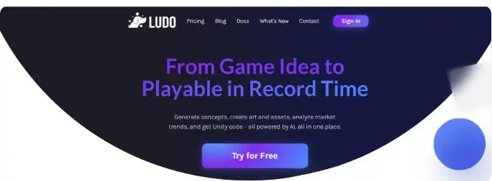 Ludo.ai – AI游戏开发平台，将创意转化为互动体验，快速测试游戏循环。